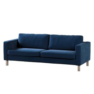 Bezug für Karlstad 3-Sitzer Sofa nicht ausklappbar, kurz, dunkelblau, Bezug für Karlstad, Velvet