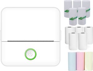 Mini termální tiskárna samolepek, bezdrátová přenosná termální tiskárna BT, bezdrátová přenosná tiskárna na telefon, tiskárna samolepicích poznámek, kompatibilní s iOS/Android, bílá