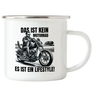 Das ist kein Motorrad das ist ein Lifestyle Motorradfahrer Emaille Tasse - Geburtstagsgeschenk