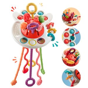 Sensorisches Baby Spielzeug, Babyspielzeug, Montessori Spielzeug, Silikon Zugschnur Zahn Spielzeug für Babys, 0-3 Jahre altes Baby übt Hände feines Handgreifen Aktion, Weihnachtsgeschenk