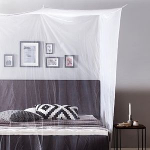 LUMALAND Moskitonetz Mückennetz - Passend für Einzelbett & Doppelbett - 200 x 200 x 210 cm - Weiß