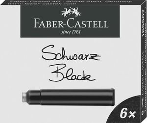 FABER-CASTELL 185507 Inkoustové náplně pro plnicí pero černé 6 ks.