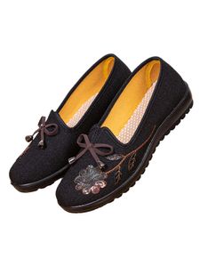 Damen Slipper Floral Schuhe Leichte Canvas Atmungsaktiv Bootsschuh Slip-On Flats Loafer Schwarz,Größe EU 38