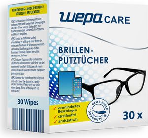 30 WEPA Brillen Reinigungstücher Brillentücher Putztücher feucht einzeln verpackt 30 WEPA Brillen Reinigungstücher Brillentücher Putztücher feucht einzeln verpackt