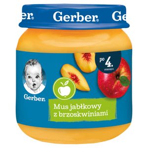 Gerber jablková pena s broskyňami pre deti od 4 mesiacov 125 G
