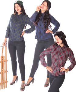 SugarShock Aleyna Tartan Flanell Hemdbluse, Größe:XL, Farbe:grau schwarz rot