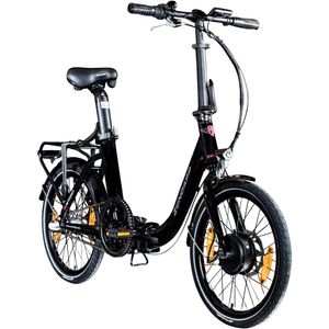 Zündapp ZXT20 20 Zoll E Bike Elektrobike Pedelec E Klapprad Faltrad E Fahrrad mit Rad Nabenmotor Tiefeinsteiger 3 Gang, Farbe:schwarz
