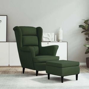 vidaXL Ohrensessel mit Hocker Dunkelgrün Samt vidaXL Ohrensessel mit Hocker Dunkelgrün Samt
