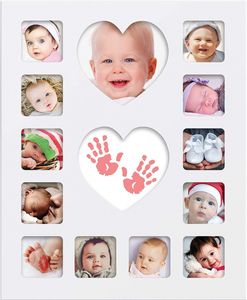 Happy Hands fotorahmen Baby's erstes Jahr 36 cm MDF weiß 6-teilig, Farbe:weiß