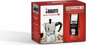 Bialetti Espressokocher Moka Express, für 3 Tassen, inkl. Perfetto Moka Classico 250 g, Espresso Kocher, Aluminium, 3544