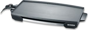 Tischgrill elektro Gussplatte SEVERIN KG 2397  Temperaturregler Kontrollleuchte KG 2397 aus Edelstahl, schwarz Kontaktgrill Klapptoaster Grillplatte Sandwich Maker