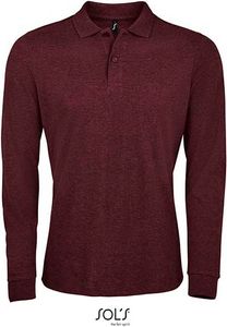 SOLS Herren Polo Piqué langarm 02087 Heather Oxblood 4XL