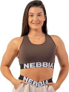 Nebbia Medium Impact Cross Back Sports Bra Brown XS Fitness bielizna