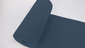 Bündchenstoff LUC Jeans, Uni 270 g/m², Strickschlauch glatt/fein, 35 cm breiter Schlauch, 25 cm lang, Meterware