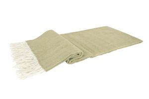 Wolldecke Premium Decke 140 x 200 cm grün als warme Tagesdecke und edles Plaid aus 100 % Wolle
