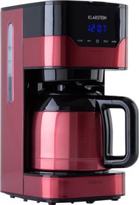 Klarstein 1,2 L Kaffeemaschine mit Thermoskanne und Timer, Kaffeemaschine Filtermaschine für 12 Tassen, 800 W Filter Kaffeemaschine Groß, Filterkaffeemaschine mit Edelstahl-Thermoskanne für Kaffee