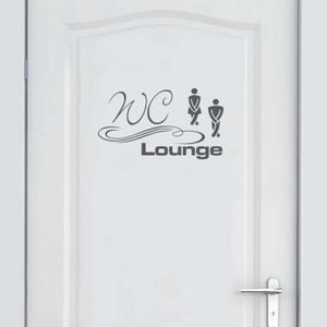 Wandtattoo - Wandaufkleber - Tür- Wandtattoo "WC Lounge" - 30cm x 17cm dunkelgrau - Dekoration Küche Wohnzimmer Wand