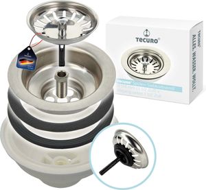 tecuro Spülen-Siebkorbventil Ø 114 mm (3 1/2 Zoll) x Abgang unten 1 1/2 Zoll