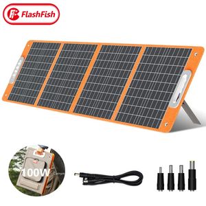 Flashfish 18V 100W Faltbares Solarpanel Tragbares Solarladegerät DC-Ausgang PD Type-c QC3.0 für Handys Tablets Camping Van RV Trip