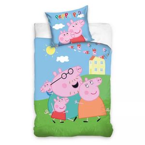 Pościel bawełniana Pepina Piglet Family Fun 100x135, 40x60 cm