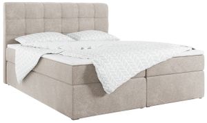 MKS MEBLE Posteľ Boxspring - Manželská posteľ - Čalúnená posteľ s viacposteľovým matracom a topperom - Úložná posteľ s podnožou - H3 Matana Beige 120 x 200 cm - Speed Dream