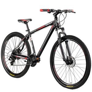 Galano Ravan Mountainbike 29 Zoll Hardtail 175 - 190 cm für Damen und Herren MTB Fahrrad 24 Gänge Mountain Bike, Farbe:schwarz/rot, Rahmengröße:48 cm