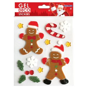 Gel-Sticker Weihnachten für Fenster - Lebkuchenmänner