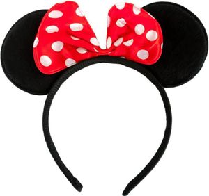Oblique Unique Haarreif Haarreifen Maus Mouse Ohren Schleife Fasching Karneval - rot