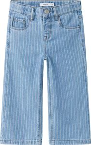 NAME IT Gestreifte Weite Jeans mit fünf Taschen und Reißverschluss Größe: