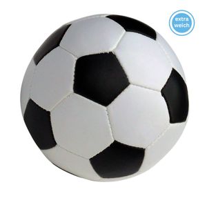 alldoro 60312 - Softball Ø 18 cm schwarz-weiß | extra weicher Spielball für Kinder | im klassischen Fußball-Design