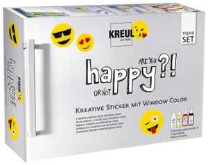 KREUL Window Color "Happy" Set mit Spezialfolie und Motivvorlagen