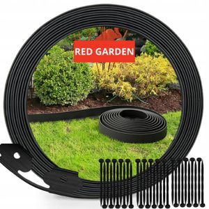 Gartenrand Rasenkante Palisade 10 m x 5 cm schwarz + 30 Anker