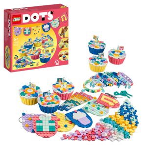 LEGO 41806 DOTS Ultimatives Partyset, Partyspiele für Kinder und DIY Partytütenfüller mit Spielzeug Cupcakes, Armbändern und Wimpeln, kreative Dekoration, Geschenke für Mädchen und Jungen