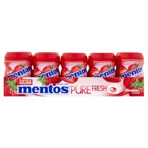 Mentos Pur frisch Erdbeere 10 x 24 Gramm Lakritz