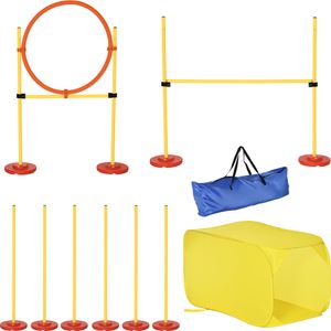 Pawhut PawHut agility prekážková dráha pre psov sada prekážková dráha pre psov tunel plast polyester D07-024