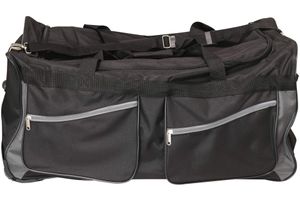 Trolley Reisetasche schwarz grau mit Griff und Rollen 77 cm