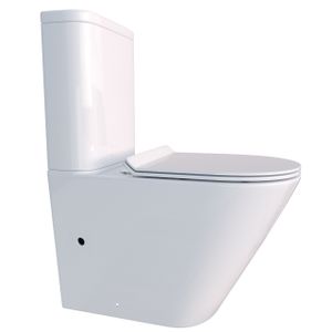 Stand WC Kombination Spülrandlos  inkl. Spülkasten aus Keramik / WC Sitz aus Duroplast KB6093B