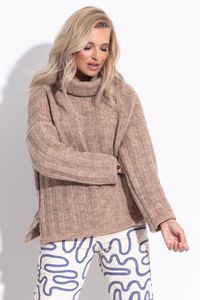 Fobya Klassischer Pullover für Frauen Olwevere Latté 36-38