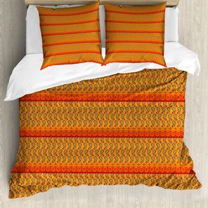 ABAKUHAUS Paisley Bettbezug Set für Einzelbetten, Oriental Floral East Damast, Milbensicher Allergiker geeignet mit Kissenbezug, 155 cm x 200 cm - 80 x 80 cm, Orange Multicolor