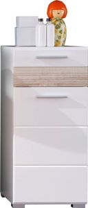 trendteam Bad Stauraumelement Mezzo Weiß/Weiß Hochglanz 37 x 79 x 31 cm