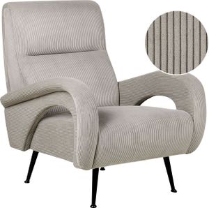 BELIANI Sessel Grau aus Cord mit Schwarzen Beinen Retro Stil Design für Wohnzimmer Schlafzimmer Flur