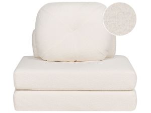 BELIANI Rozkladacia pohovka biela látková čalúnená rozkladacie kreslo na spanie s vankúšom moderný dizajn