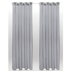 2er Pack Gardine Transparent Noella Ösen, Größe: 140 x 145cm (Grau)