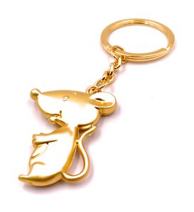 Onwomania Schlüsselanhänger Niedliche Maus Dick Gold Anhänger Keychain