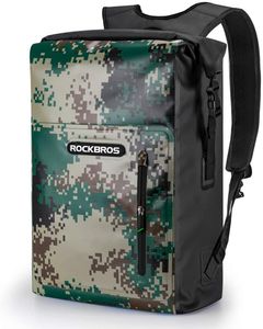 ROCKBROS Dry Bag Rucksack Wasserdicht Packsack 25L Reiserucksack mit Vordertasche Camouflage