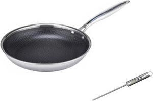 Livington Titan Pan  20 cm - Edelstahpfanne inkl. Thermometer - Backofenfest
