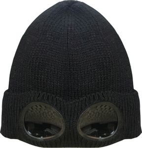 INF Gestrickte Mütze mit Schutzbrille Schwarz