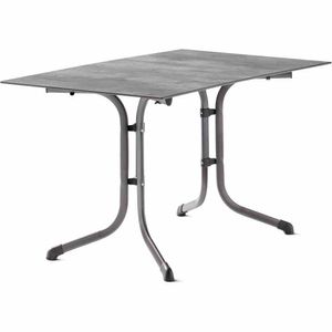 5160-31 Gartentisch, klappbar, 120x80cm Polytec (HPL) Beton hell