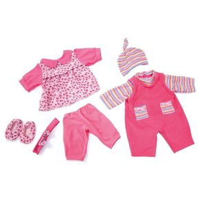 Bayer Design Kleider für Puppen 46 cm, 6 Teile, rosa, bunt