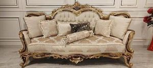 JV Möbel Klassisches Chesterfield Sofa barockes beigefarbenes mit weicher Polsterung
